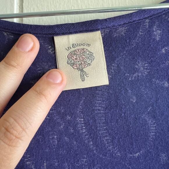 In Bloom Purple Jersey Wrap Kimono Robe Size Medium - Picture 6 of 8